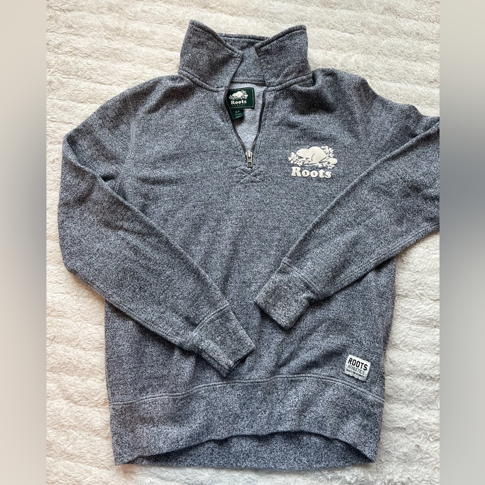 Roots grey quarter zip